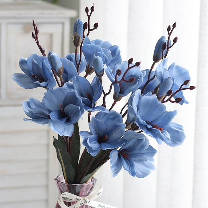 20 Heads Artificial Silk Flower Magnolia Bouquet, perfect as artificial flower.