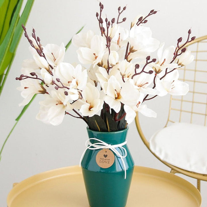 20 Heads Artificial Silk Flower Magnolia Bouquet, perfect as silk artificial flowers.