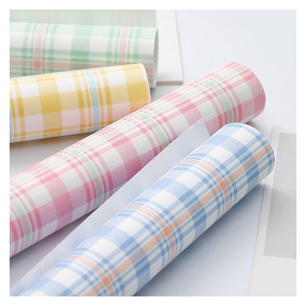 20 Sheets Vintage Plaid Wrapping Paper Waterproof for Bouquet Flower