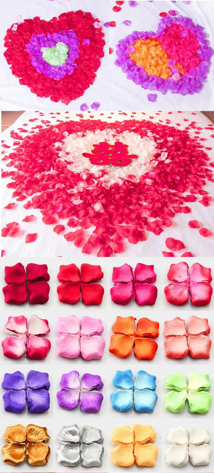 2000pcs/lot Wedding Party Accessories Artificial Flower Rose Petal Fake Petals Marriage Decoration For Valentine supplies