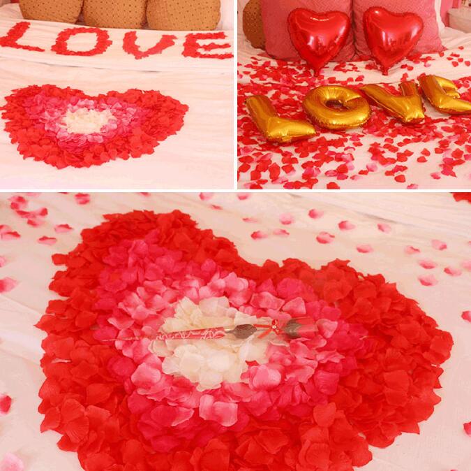 2000pcs/lot Wedding Party Accessories Artificial Flower Rose Petal Fake Petals Marriage Decoration For Valentine supplies