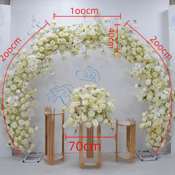 Light Champagne Roses Arch  for Wedding Party Decor Proposal