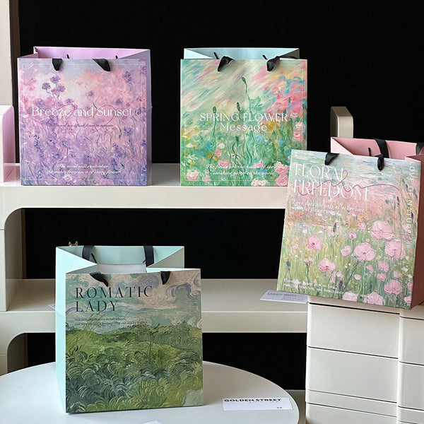 Spring Oil Painting Series Square Gift Bag Pack 5