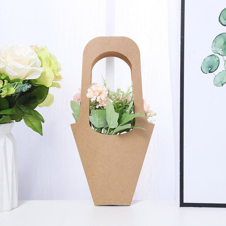 20Pcs Kraft Paper Flower Bouquets Bags with Handle