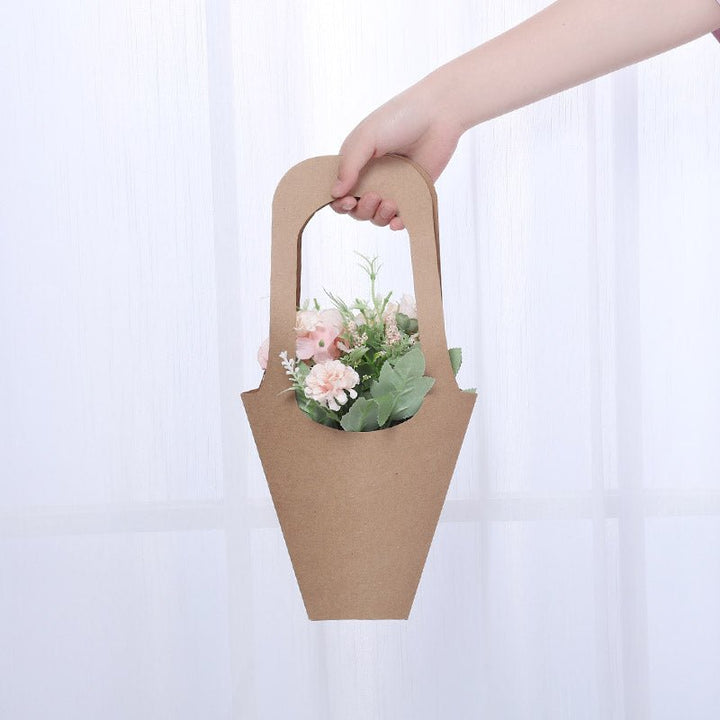 20Pcs Kraft Paper Flower Bouquets Bags with Handle