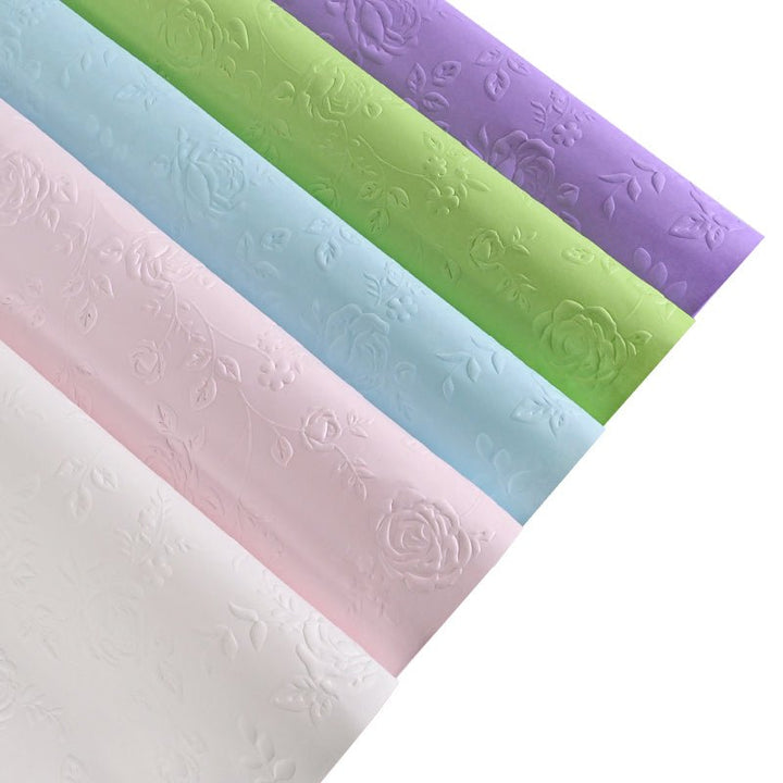 20pcs Waterproof Embossed Art Paper Flower Bouquet Wrapping Paper 22.8x22.8inch