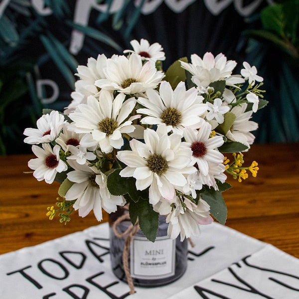 21 Heads Artificial Silk Daisy Bouquet, perfect as artificial flower.