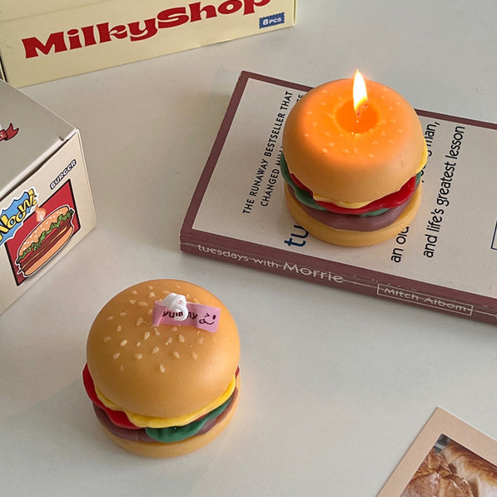 Mini Hamburger Shaped Scented Candle