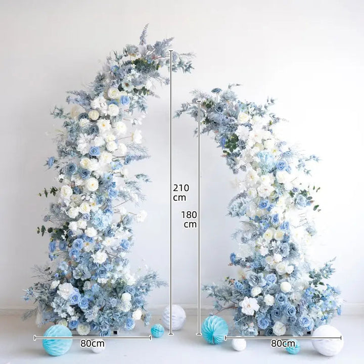 Flower Arch Blue White Set Artificial Florals Backdrop for Wedding Proposal Party Decor