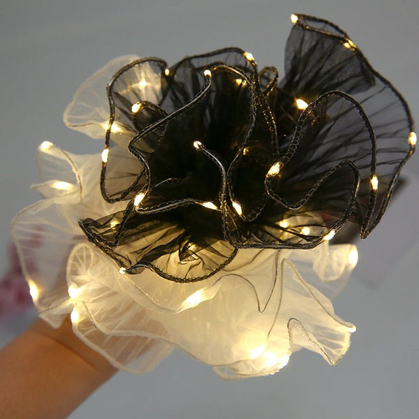27cm Wide Waved Organza with LED Light Bouquet Gift Wrapping Decoration 2 Meter