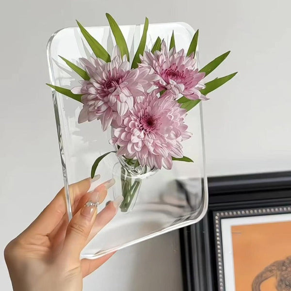 Clear Acrylic Photo Frame Vase