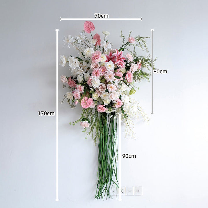 White Pink Rose Hanging Flower Set for Wedding Party Decor Proposal