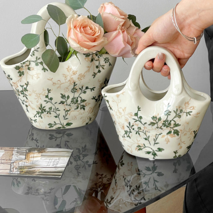 Elegant Handbag-Shaped Ceramic Vase