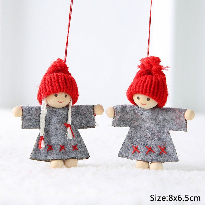 Set of 2 Christmas Angel Dolls Hanging Pendant Ornaments is a wonderful addition to your christmas decor collection.