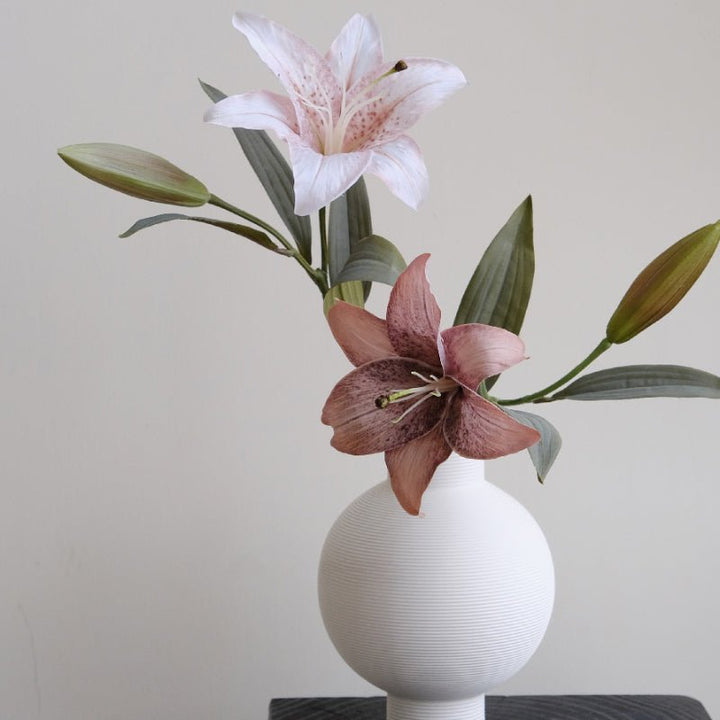 2pcs Nude Pink Lily Artificial Flowers, perfect as florist fake flowers.