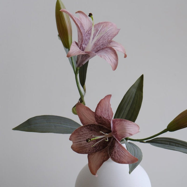 2pcs Nude Pink Lily Artificial Flowers, perfect as silk flower.
