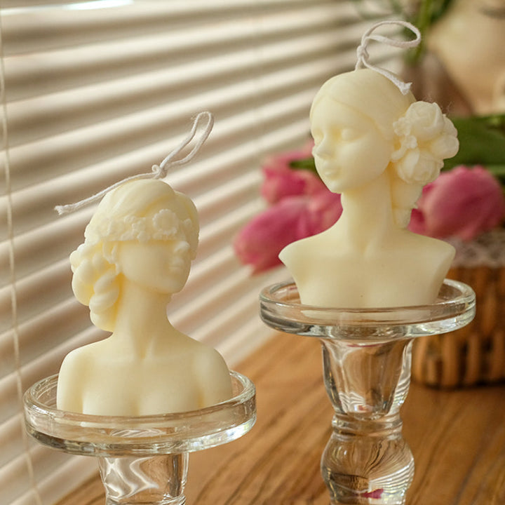 Vintage Girl Sculpture Scented Candle