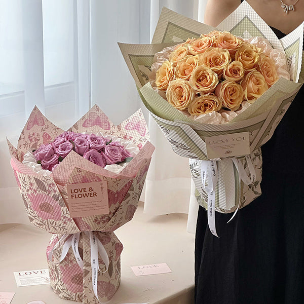 Butterfly Floral Embossed Bouquet Paper Pack 20 (57x57cm)