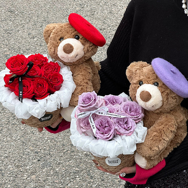 Soft Sitting Bear with Beret 25cm is a delightful addition to your valentine's gifts collection.