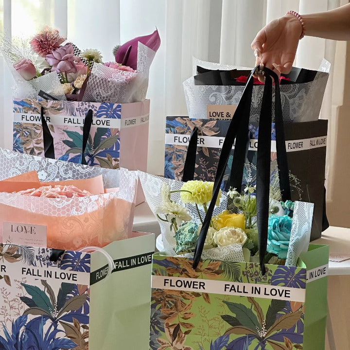 Tropical Floral Large Wide Bottom Square Gift Bags Pack 6 is a delightful addition to your valentine flowers collection.