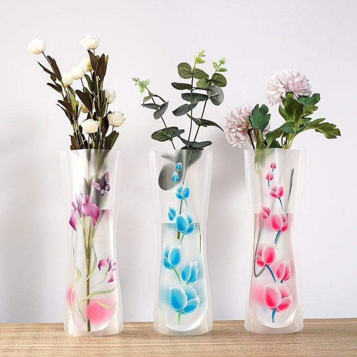 Foldable Plastic Bag Vase Pack 10