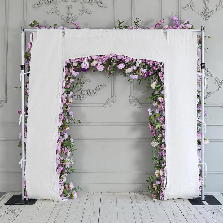 Flower Arch 7D 8x8ft Purple Green Roses Florals Set Fabric Backdrop Proposal Wedding Party Decor