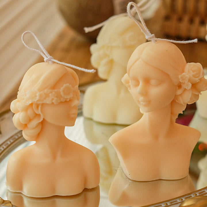 Vintage Girl Sculpture Scented Candle