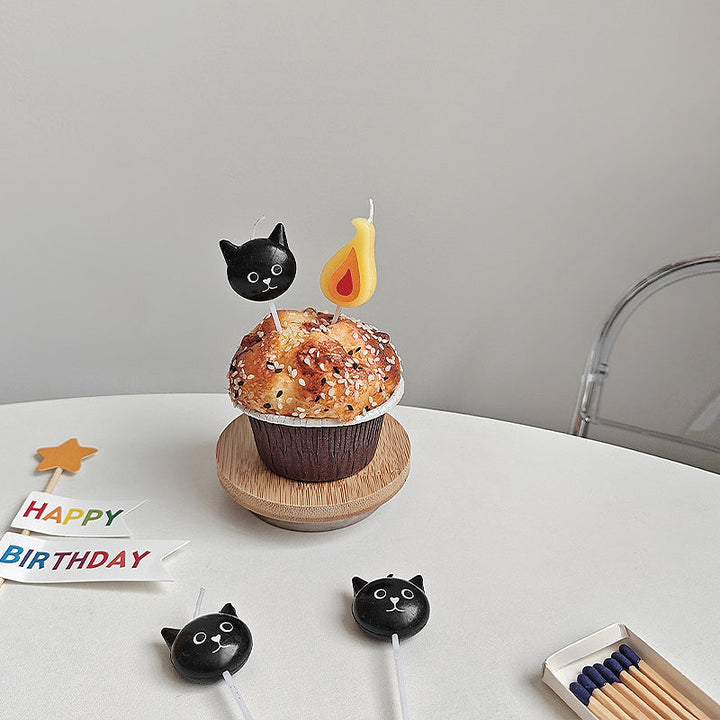 5pcs Cute Black Cat Birthday Candles