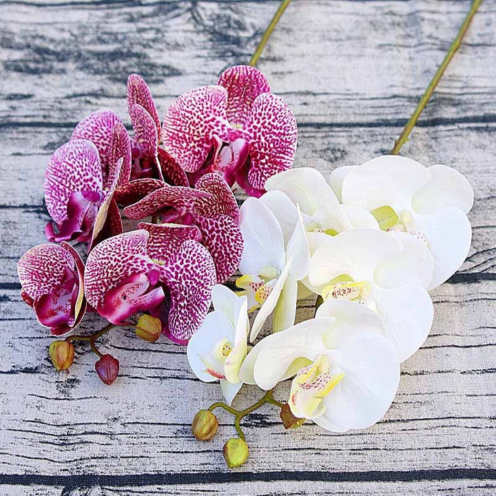 Artificial Butterfly Orchid 6 Heads Fake Flower Branch, perfect as silk flowers.