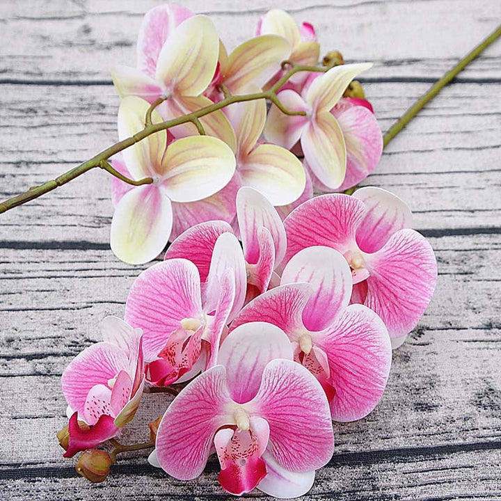 Artificial Butterfly Orchid 6 Heads Fake Flower Branch, perfect as artificial flower.