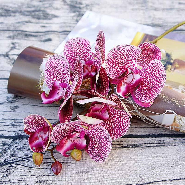 Artificial Butterfly Orchid 6 Heads Fake Flower Branch, perfect as silk flower.