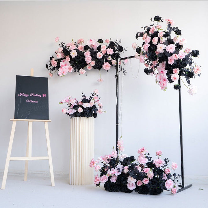 Pink Black Hanging Flower Set for Wedding Party Decor Proposal