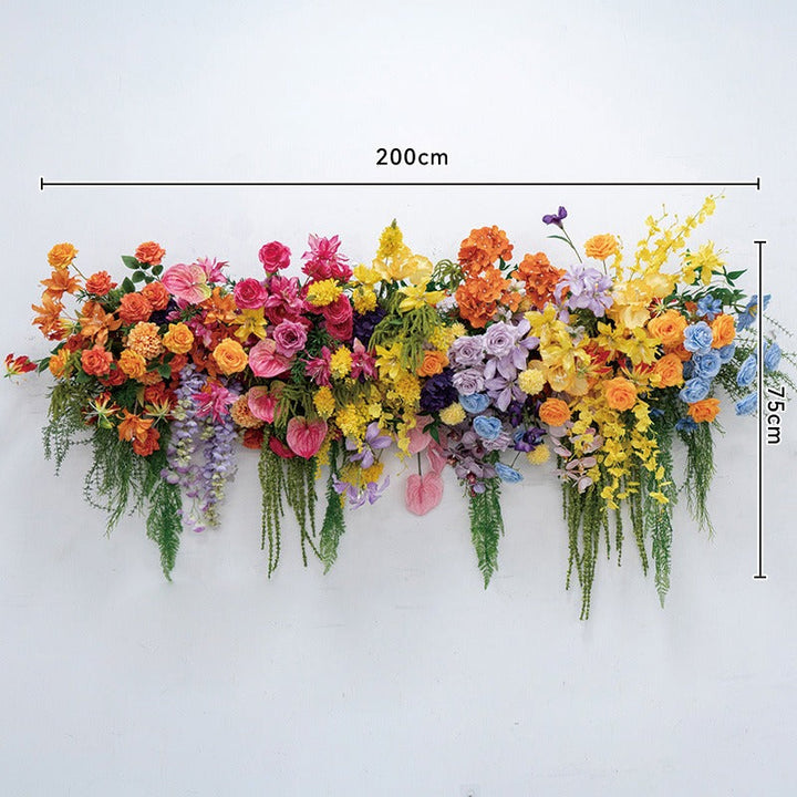 Colorful Hanging Flower Set for Wedding Party Decor Proposal