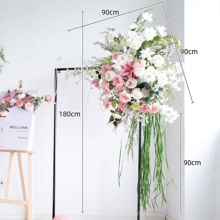 White Pink Rose Hanging Flower Set for Wedding Party Decor Proposal