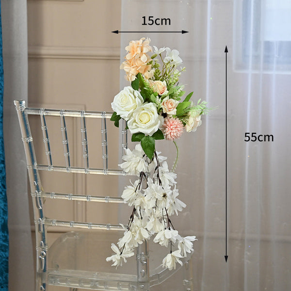 Elegant wedding decoration Aisle Chair Flowers Decorations for wedding decorations, perfect wedding decorations