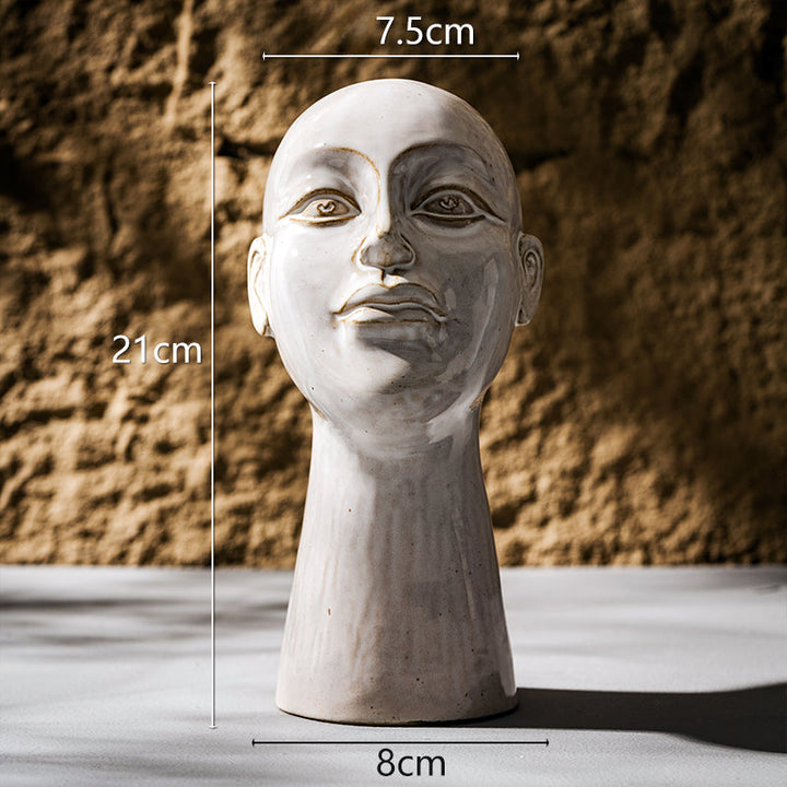 Artistic Human Face Modern Ceramic Vase