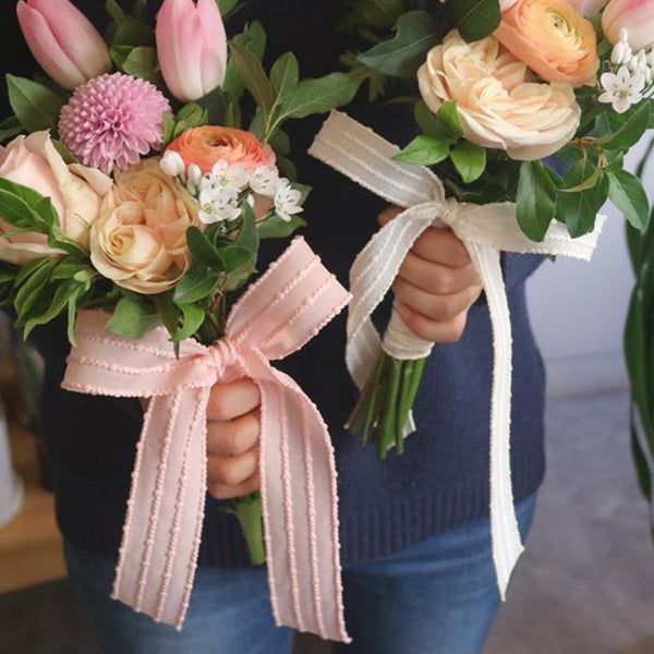 Ribbed Organza Ribbon for Bouquets Gifts Wrapping 2.5cmx10Yd