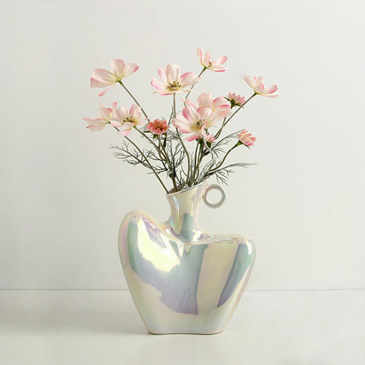 Female Form Body Iridescent Art Vase