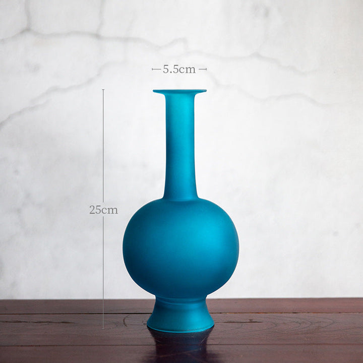 Chinese Style Minimal Teal Glass Vase