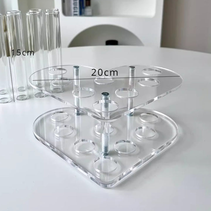 Test Tube Vase with Heart Shaped Acrylic Stand