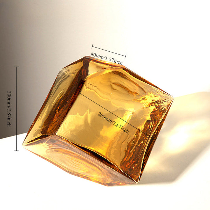 Brown Glass Cubed Art Vase