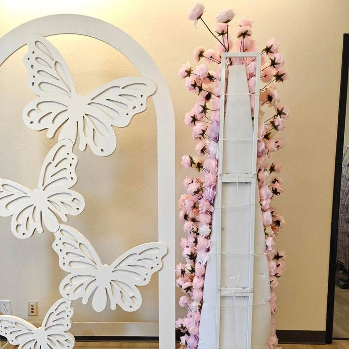 Flower Arch Pink Purple Set Artificial Florals Backdrop for Wedding Proposal Party Decor