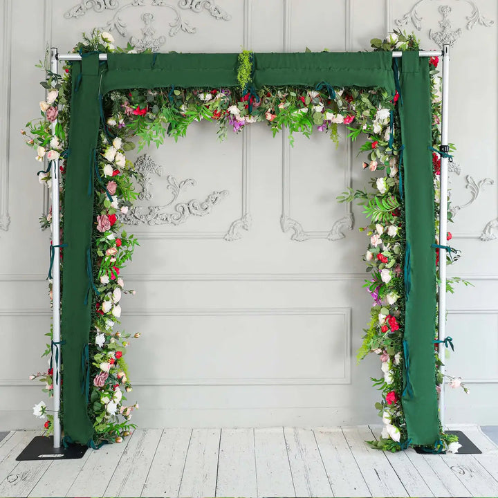 Flower Arch 5D 8x8ft Pink Purple Roses Florals Set Fabric Backdrop Proposal Wedding Party Decor