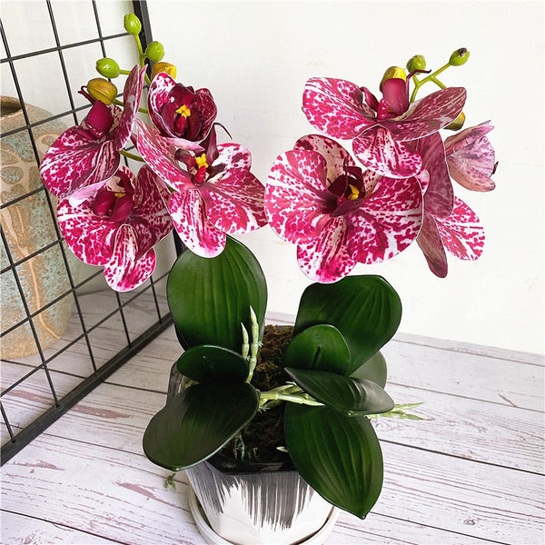 4 Heads Fake Orchid Branch Artificial Flower, perfect as faux flowers.