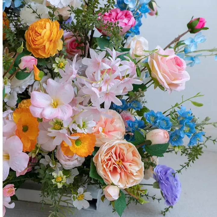 Flower Arch Colorful Set Artificial Florals Backdrop for Wedding Proposal Party Decor