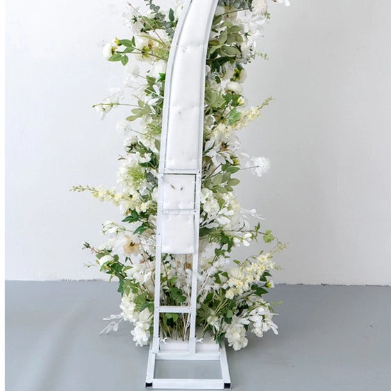 Flower Arch White Set Artificial Florals Backdrop for Wedding Proposal Party Decor