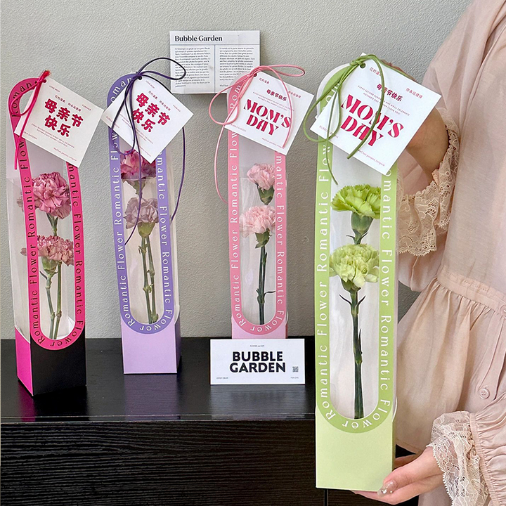 Long Stem Rose Bouquet Packaging Gift Box Pack 6