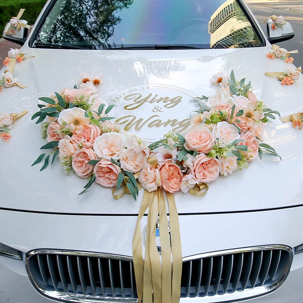 Perfect wedding decoration with wedding decoration Silk Flowers Wedding Car Decoration Set, perfect wedding decoration