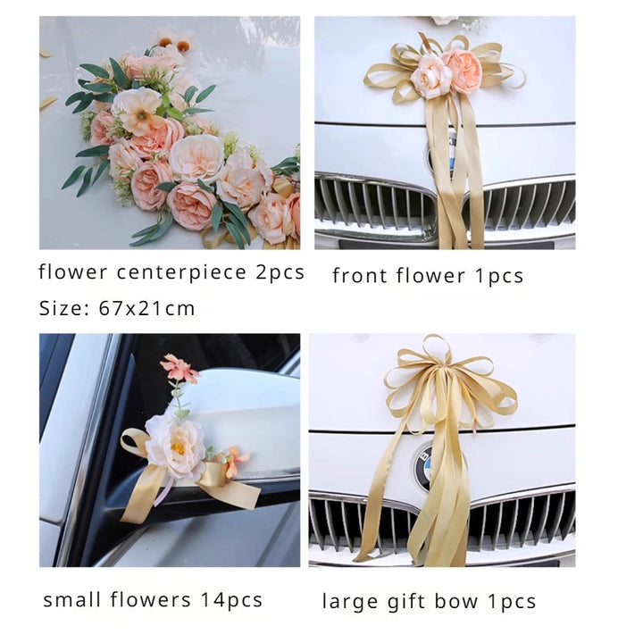 Perfect wedding decoration with wedding decoration Silk Flowers Wedding Car Decoration Set, perfect wedding decorations