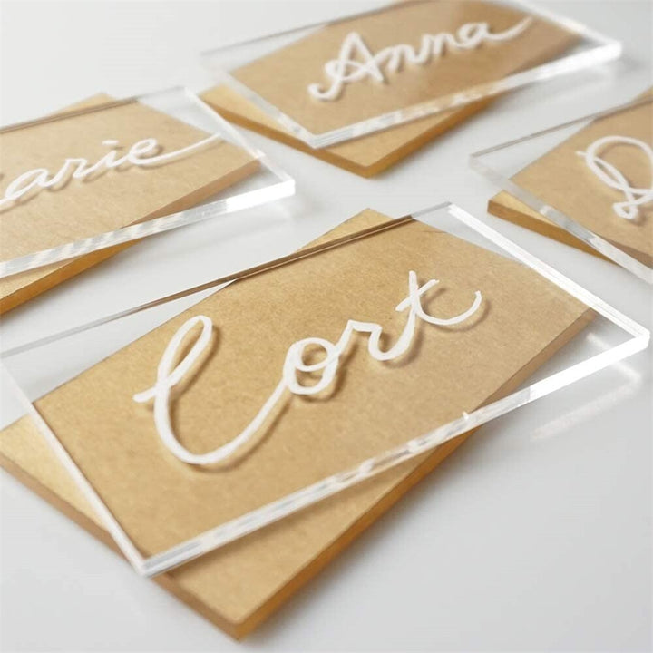 Blank Acrylic Party Guest Name Cards Pack 50